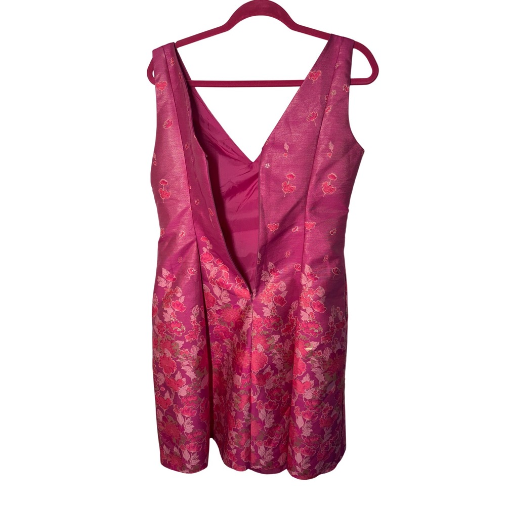 NWT Adrianna Papell Pink Floral Jacquard Fit & Flare Dress Size 8 - Picture 7 of 11